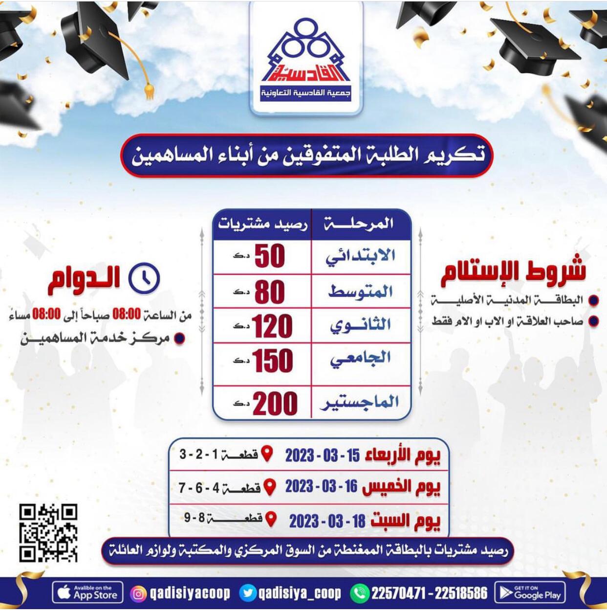 تكريم المتفوقين من ابناء المساهمين